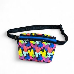 Disney Parks multicolored Mickey Mouse icons belt bag Disneyland